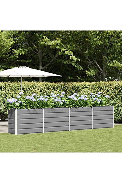 vidaxl Jardiniera Gri deschis 385 x 50 x 75 cm Otel Galvanizat