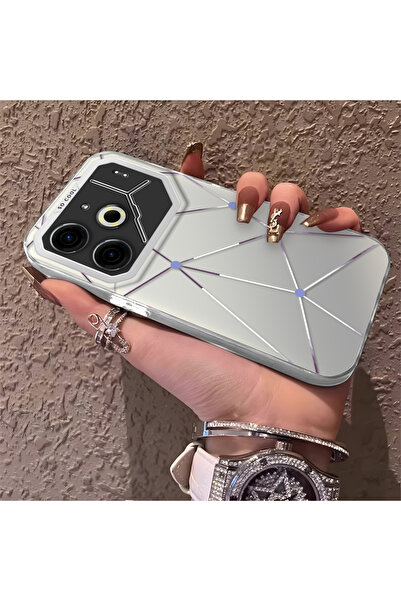 PATTERNOVA Tecno Pova 6/Pova 6 Pro 5G Uyumlu Yüksek Kalite Çizgili Geometrik ...