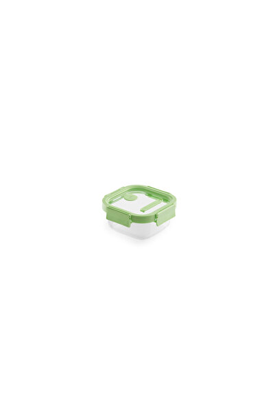 Lékué Green Glass Square Storage Container with Non-Removable Lid 520ml