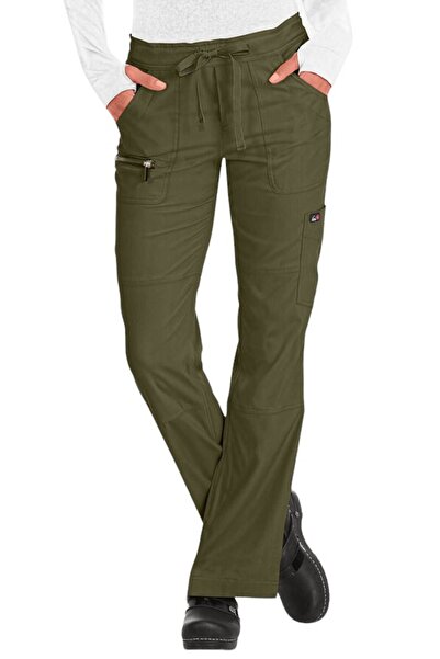 KOI Pantaloni medicali de damă Lite Peace 721 - Verde oliv, elastici