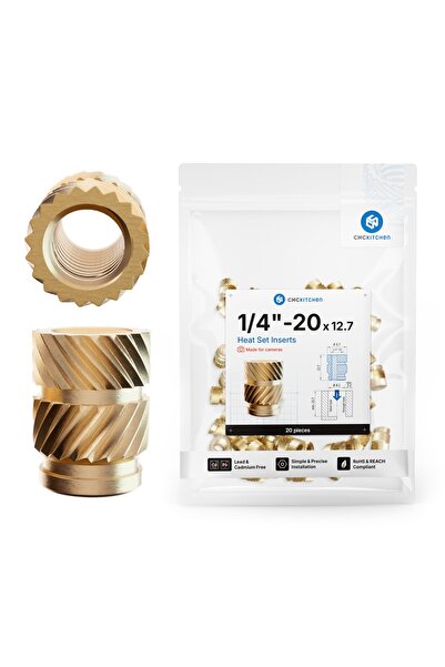 CNC Kitchen Piulite inserabile 1/4" 20x12.7 20buc