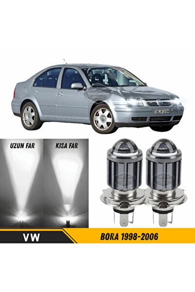 ŞüsCarOto Aksesuar Vw Bora 1998-2006 Uyumlu Mercekli Far Ampulü Led Xenon Bey...