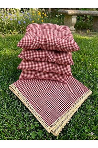 ESPERA HOME DESİGN 5 parça Piknik Minder ve Örtü Seti 170x170 cm örtü, 40x40 ...