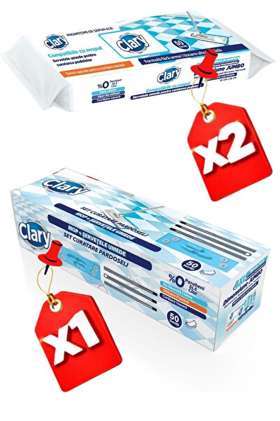 clary Set de lavete pentru mop și podele + 2 lavete de rezervă pentru mop