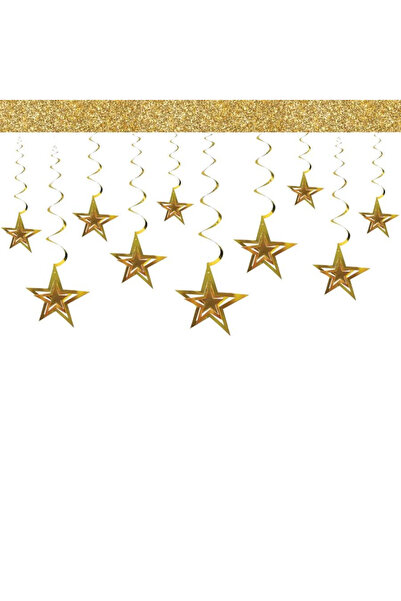 sfs elektrik Brş Spiral Star Ornament 3D 10 Pieces
