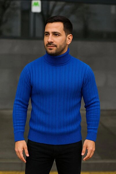 Generic Brand Fisherman Collar Knitted Sweater with Ties, Cotton Thick Ribbed...