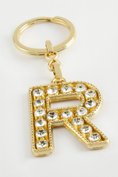 ZERO LAND Ilkeshop Yellow Colored Stone (11544) Letter Keychain-R
