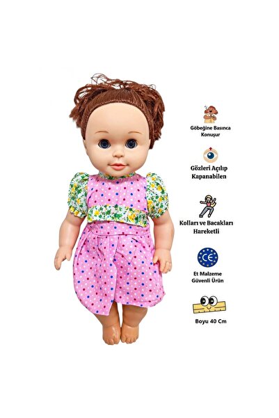 Magicway 44 cm Et Bebek Göbeğine Basınca Konuşan Gözleri Açılıp Kapanabilen O...