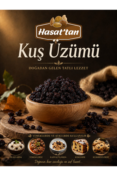 HASATTAN ÜZÜM KUŞ 250gr MİNİ TANELİ ÇÖPÇÜZ (Dolmalık üzüm)