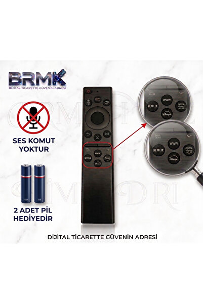 BRMK STORE Samsung Smart Uyumlu Muadil Kumanda Cu7100 Cu7000 Cu7200 Bn59-0138...