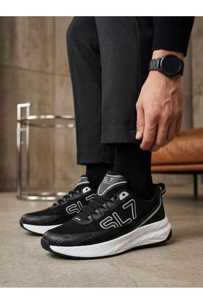 Elvin Shoe Pantofi sport pentru bărbați, negri, aurii, pantofi sport casual 064