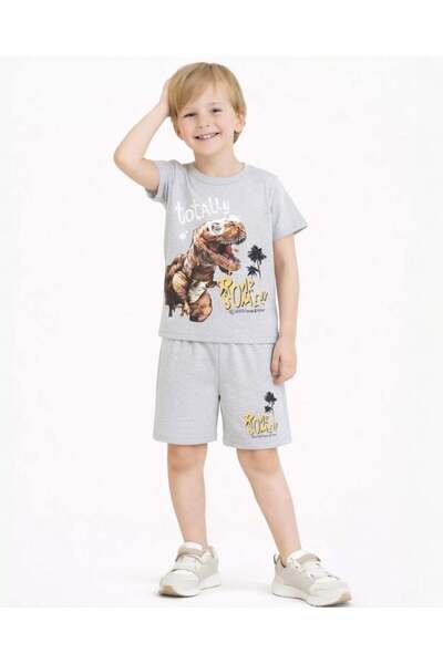Name Baby Dečački letnji pidžama set sa šortskama na temu dinosaura NBK-7241