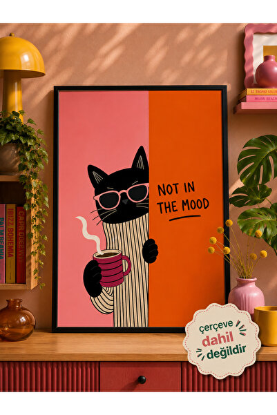 Rosaire Atelier Artistic Cat Collection 'Not In The Mood' Pop Art Poster (Çer...