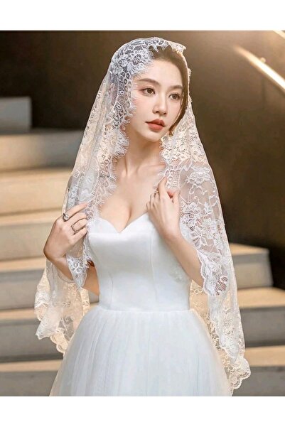 VENÜS MODA by Pınar ليز دانتيل دوفاك 1. شال منديل عالي الجودة بطول 1.5 متر وع...