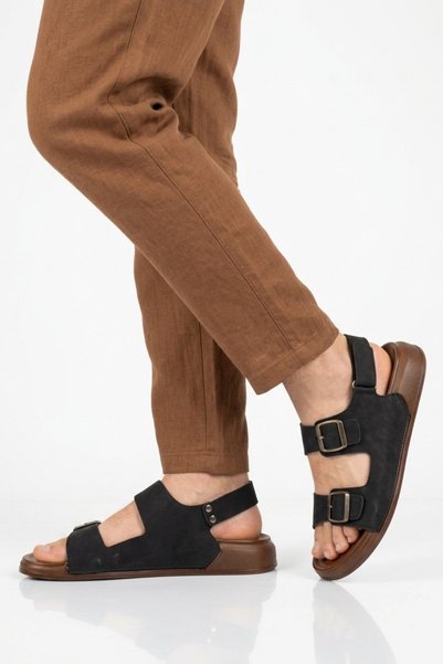 Pierre Cardin Siyah Cırtlı Hafif Erkek Sandalet PC-7924 M
