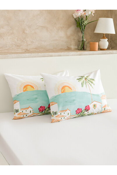 LC Waikiki Set de 2 fețe de pernă din bumbac imprimate, 50x70 cm
