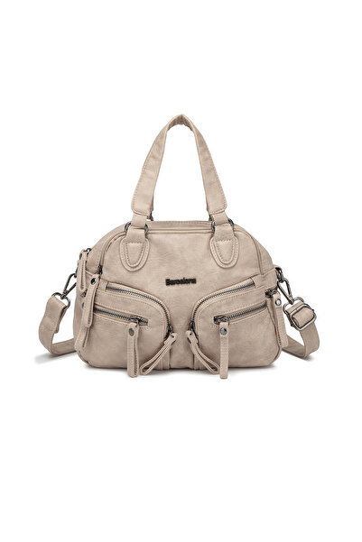 BARCELONA 21K Dark Beige Small Size Multi-Pocket Long Strap Women's Daily Han...