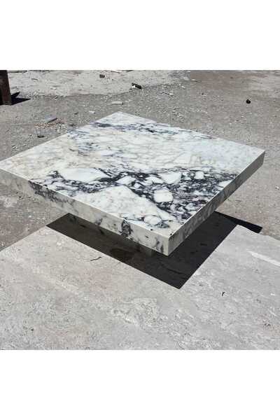 adomarmarblehandmadeandluxury Menekşe Küp Orta Sehpa, 95x95x40