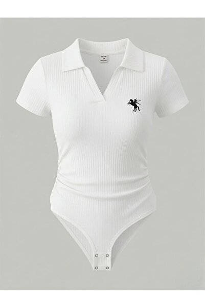 Bravebell Polo Collar Ribbed Lycra Premium Bodysuit
