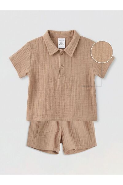 LC Waikiki Lcw Baby Boy Polo Collar T-Shirt and Shorts Set