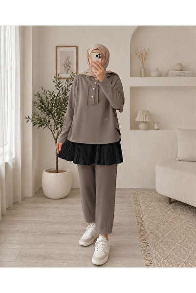 bgm fashion Kadın Tesettür Piliseli İçlik Etek Tunik Altı Uzatıcı Kurtarıcı P...