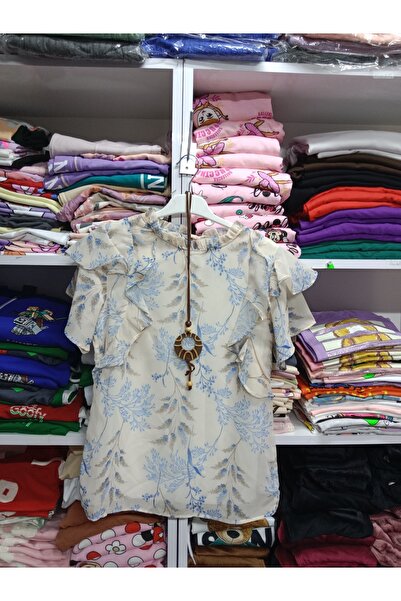 Butik Rüzgar kollu şifon içi astarlı çocuk bluz