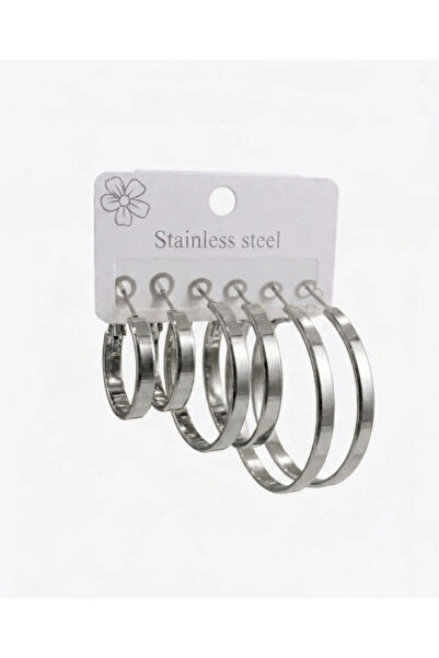 EASERA TİCARET Modern Ra Six Ring Earring Set - Kp00674