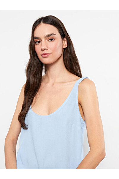 LC Waikiki Women's U Neck Solid Sleeveless Viscose Blouse