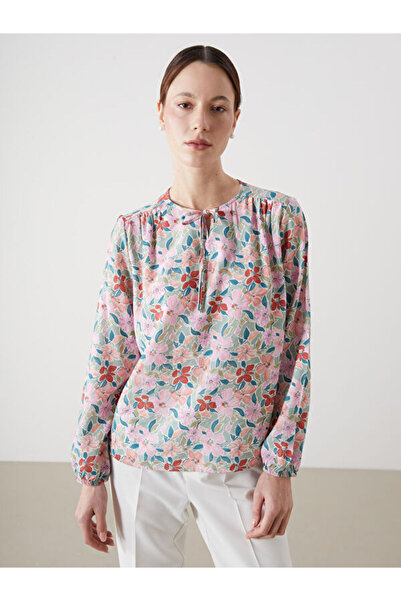 LC Waikiki Women's Blouse with Tie-Down Collar Flower