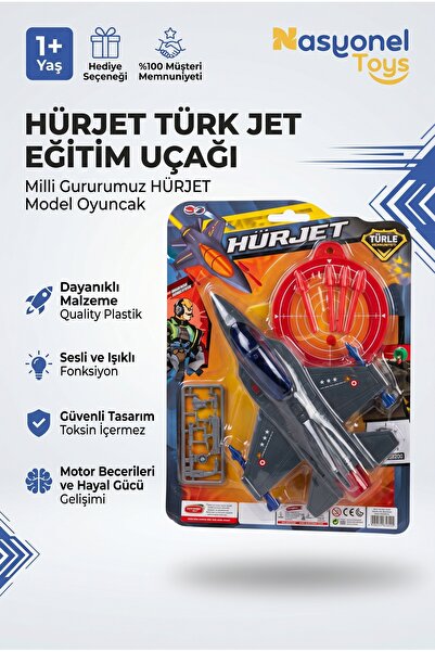 NASYONEL TOYS HÜRJET Türk Jet Eğitim Uçağı Model Oyuncak Çocuklar İçin Sesli ...