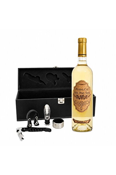 velve Premium set "For the best Dad", eco- Leather box with 4 sommelier acces...