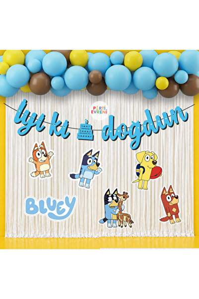 Parti Evreni Bluey Temalı Arka Fon Süsleme Seti 1 Metre