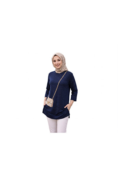 ROSE DAWSON Crystal Fabric Stone Decorated Two-Strap Tunic