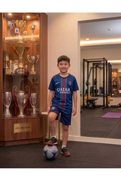 Rima Fashion Kids' Sportswear Set - Trendy Design T-Shirt and Shorts (Navy Bl...