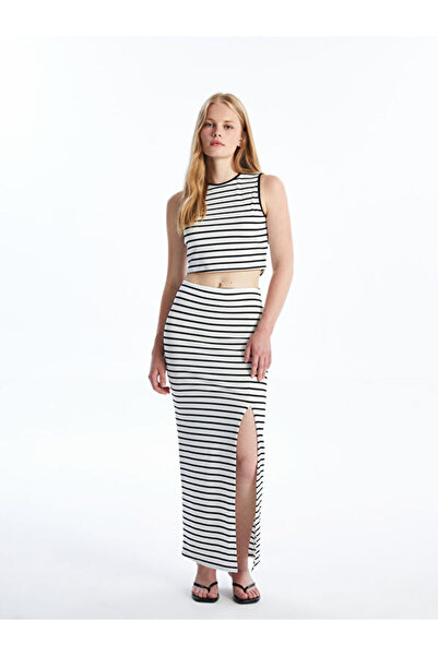 LC Waikiki Slim Fit Striped Women's Skirt