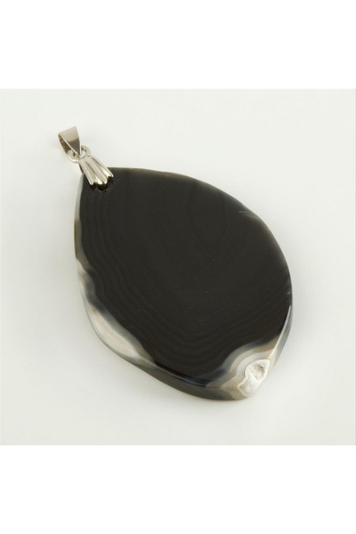 ZERO LAND Ilkeshop Agate Natural Stone (85920) Pendant-Black