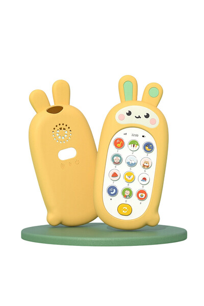 Junios Telefon cu husa detasabila pentru bebelusi, Iepuras, Galben