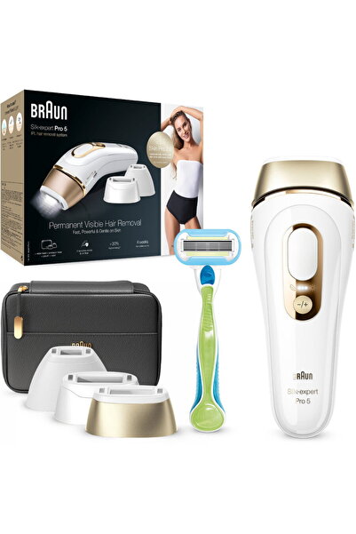 Braun λέιζερ, Silk-expert Pro 5 IPL PL5243, Λευκό/Χρυσό