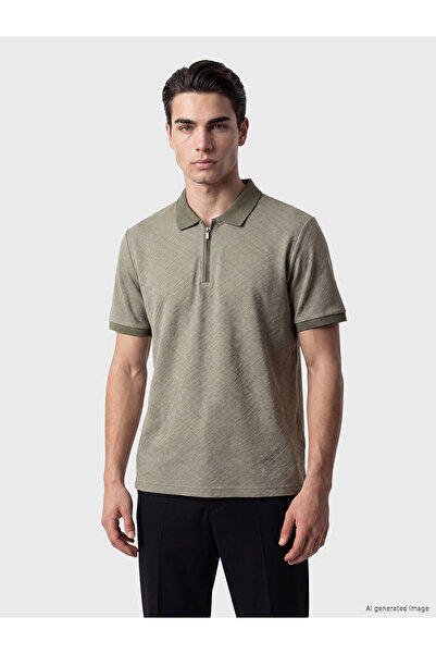 LC Waikiki Vizyon New Season Polo Collar Textured Men's T-Shirt