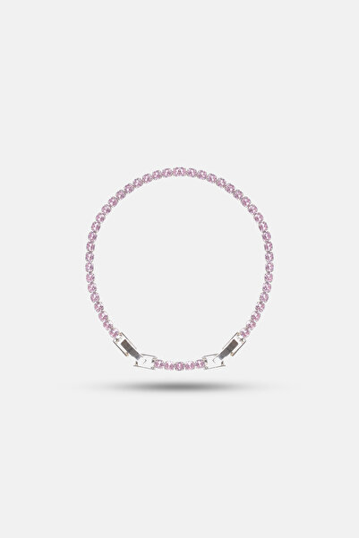 Simovia Pembe 3 mm Yuvarlak Model Gümüş Su Yolu Bileklik