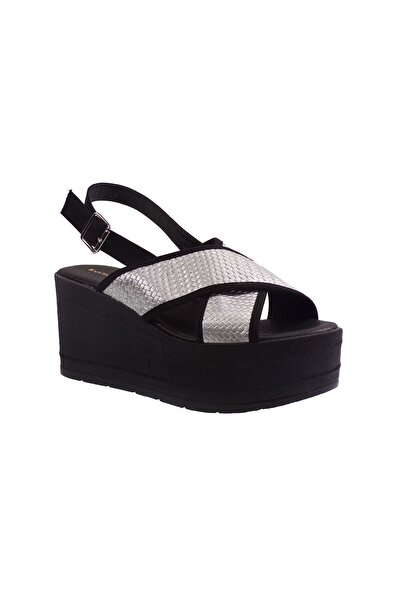 KATIA Shoes Γυναικείες Πλατφόρμες Πέδιλα 137 Ασημί