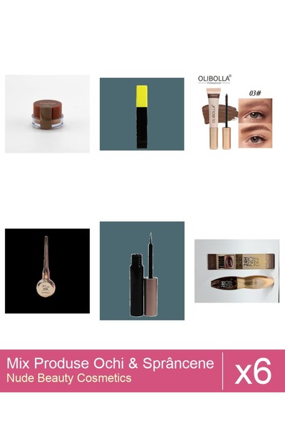 Makeup Set Mix 6 produse Rimel Sprancene: Rimel sprancene Olibolla #03 Auburn...