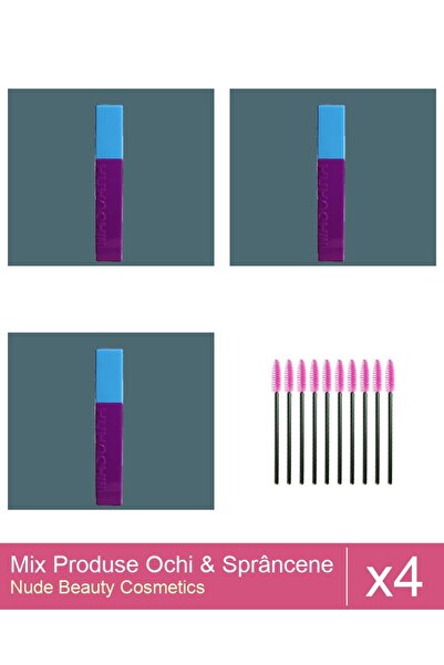 Makeup Set Mix 4 produse Rimel Sprancene: Rimel Ushas , Negru, Periute gene /...