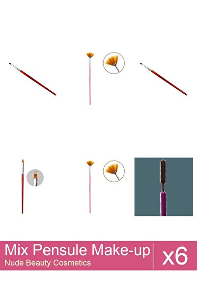 Makeup Mix Set 6 products Makeup Brushes: Fan Brush, Oranjollie Ombre Gel Bru...