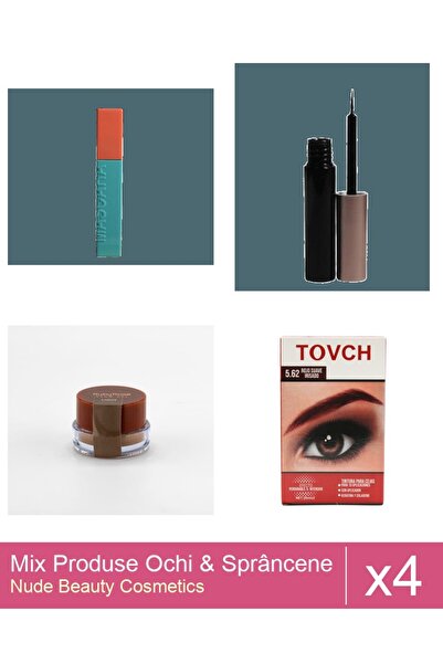 Makeup Set Mix 4 produse Rimel Sprancene: Rimel Ushas , Negru, Tus / Lipici m...