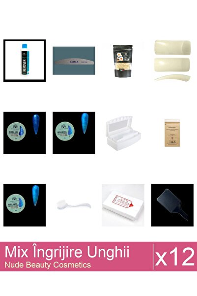 Makeup Set Mix 12 produse Ingrijire Unghii: Pungi sterilizare instrumentar Fa...