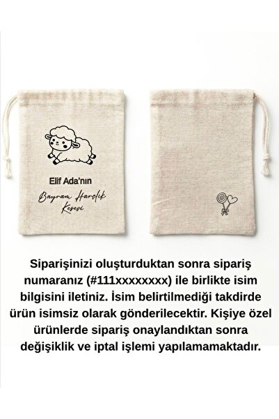 cocotasarimlar BAYRAM HARÇLIK KESESİ 1 ADET 11x15cm