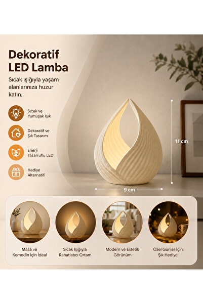 zulya Modern Dekoratif LED Mumluk – Minimal Tasarım Sıcak Ortam Aydınlatması ...