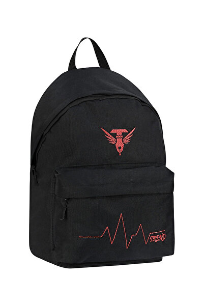 LC Waikiki Nevavm Unisex Black Orange Large Volume Backpack Suitable for Dail...