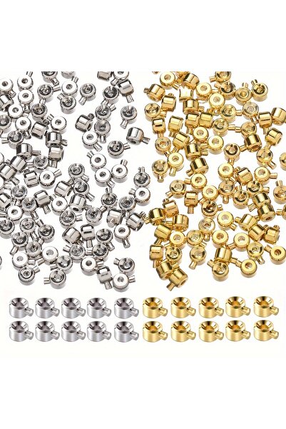 choice2 mixed color 20pcs 3x4mm Coppers Positioning Buckles Clasps w/Bead Cap...